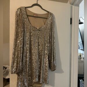 Show Me Your Mumu Aniston Silver Dress. Size Large. Brand new with tags!!!